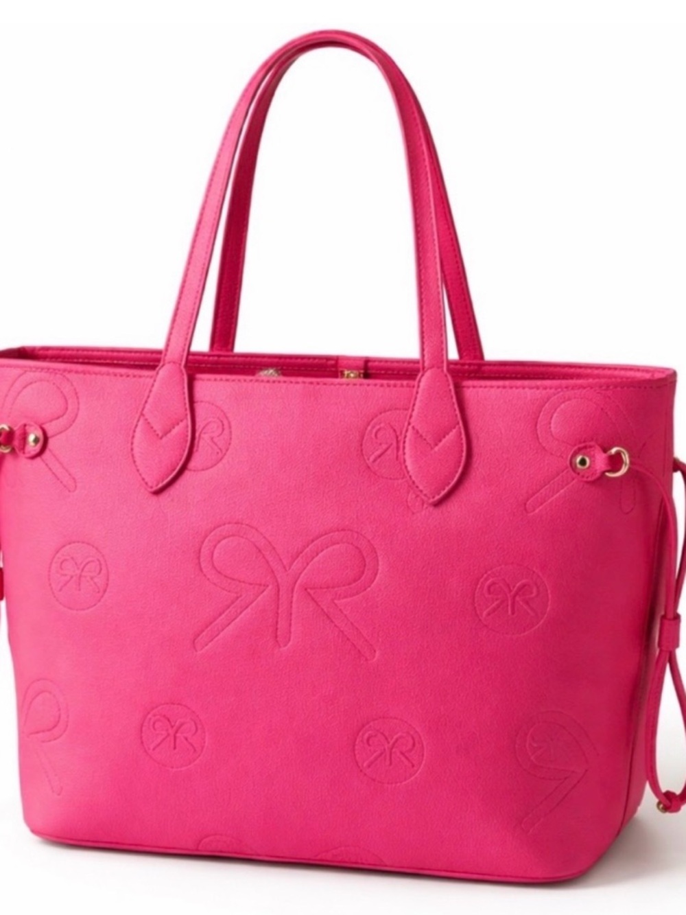 Ruby Ribbon Pink Embossed Tote NWT! Large Carryall Bag w/ Dust Bag MSRP $159!